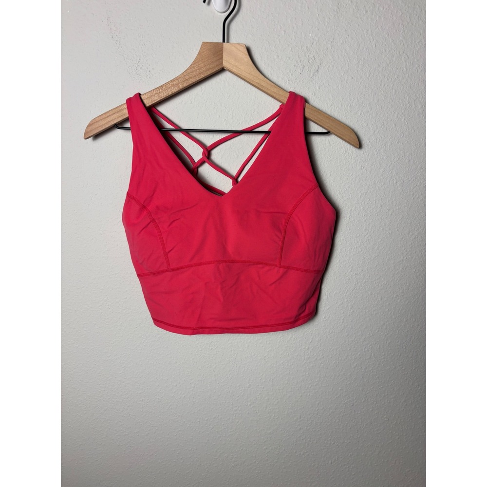 Sweaty Betty Glow Pink Super Soft Crop Strappy Back Workout Bra Tank SB8267 M